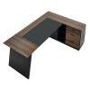 Rohový kancelársky stôl s zásuvkami a skrinkou, nosnosť 158.7 kg