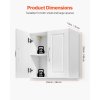 Nástenná skrinka, 2 dvierka, nastaviteľná polica, 30×60×60 cm, biela