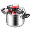 Tlakový hrniec 6L nerezový, tvrdené sklo, parný rošt, 3 tlaky, 100 kPa