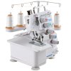 Overlockový šijací stroj 1250 steh/min, 3 a 4-nitný, s led, biely