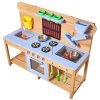 Detská blatová kuchynka drevená so sporákom, dvojitý drez, háčiky