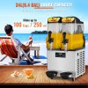 Stroj na slushie 2×12L, výstup 48 pohárov, 220V 950W, nerezová