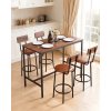 Barový 5-dielny set, stôl 1193.8mm, 4 stoličky, orech/čierna