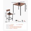 Barový set 5 ks 889mm štvorcový stôl s 4 stoličkami, orech/čierna