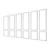 Sada stenských líšt 6 ks, polystyrén, biela, 61×137 + 61×61 cm