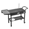 Skladací grilovací stôl 787×432mm, kolieska, háčiky a bočný stolík