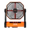 Prenosný nabíjateľný stolný ventilátor 203.2 mm, 4 rýchlosti, led
