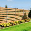 Drevený súkromný plot 2 panely 1219×1244×1219 mm, oceľový rám a kolíky