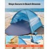 Plážový stan pre 4 osoby, UPF 50+, prenosný s vreckami na piesok