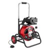 Čistič kanalizácie 30m×12.7mm, pre rúry 50–150mm, 8 fréz a pedál