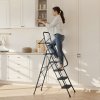 Skladací 5-stupňový schodík, nosnosť 272 kg, protišmykové stupne
