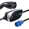 Mobilný wallbox 7,4 kW 32 A jednofázový type 2 6 m kábel CEE IP66 LCD