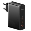 Nástenná nabíjačka Baseus GaN5 Pro 2xUSB-C + USB, 140W (čierna)