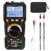 KAIWEETS HT118E Digital AC/DC Multimeter, TRMS 20000 Counts, 2.7 Inch Display, LED Lightning Jacks, Auto-Ranging - Black