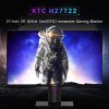 KTC H27T22 27-inch Gaming Monitor 2560x1440 QHD 16:9 ELED 165Hz AUO 8.2 Fast IPS Panel Screen 1ms GTG Response Time 99% sRGB HDR10 Low Motion Blur Compatible with FreeSync G-SYNC USB HDMI2.0 2xDP1.2 Audio Out Horizontal & Vertical Rotated VESA Mount