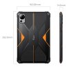 FOSSiBOT DT1 Rugged Tablet, Android 13, 10.4-inch 2000x1200 2K FHD+, MT8788 Octa-core 2.0GHz, 8GB RAM(8GB Expansion)+256GB ROM, 4G Dual SIM, IP68 Water/Dust/Shock-proof, 2.4/5GHz Dual WiFi, GPS GALILEO GLONASS, 11000mAh 18W Fast Reverse Charge-Orange
