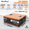 Cloudenergy 12V 300Ah LiFePO4 Battery Pack Backup Power, 3840Wh Energy, 6000+ Cycles, Built-in 100A BMS, Support in Series/Parallel, Perfect for Replacing Most of Backup Power, RV, Boats, Solar, Trolling motor, Off-Grid