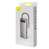 Rozbočovač 9v1 Baseus Metal Gleam Series, USB-C na 3x USB 3.0 + HDMI + USB-C PD + Ethernet RJ45 + microSD/SD + VGA