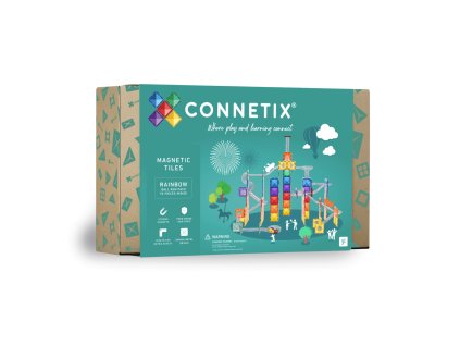 Magnetická stavebnica Connectix - Rainbow guličková dráha 92ks