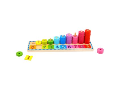 Tooky Toy Nasadzovanie Čísla 0-9 a farby