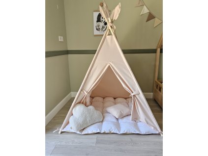 Teepee stan Wigwam set Krémovo-ružová