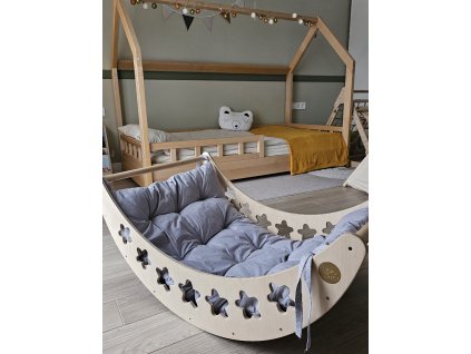 Montessori matrac do hojdačky STELLA - sivý