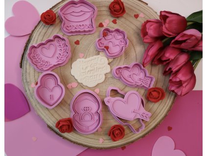 Veľká Sada vykrajovačky Valentín - ružová