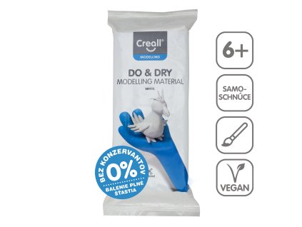 Creall samotvrdnúca modelovacia hmota DO&DRY 500g Biela