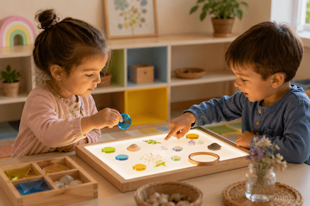 Montessori a světelný panel: jak ho použít smysluplně