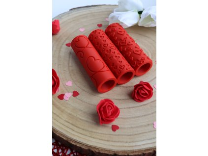 Mini sada valčeky - červené srdce