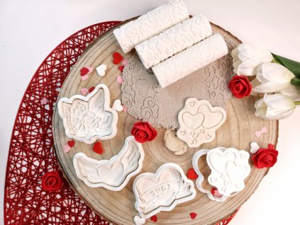 Vykrajovačky a valčeky - SADA SRDCE