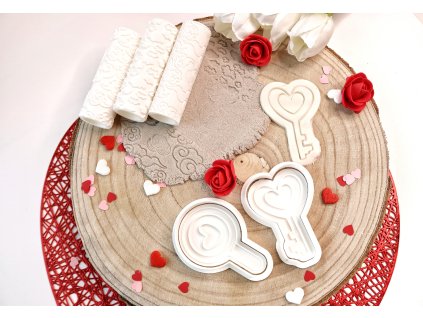 Vykrajovačky a valčeky - MINI SADA SRDCE