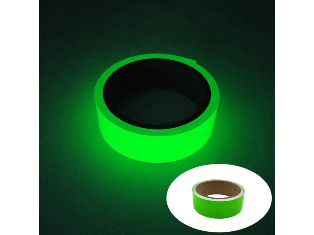 Svítící samolepicí páska - zelená, 0,5 cm