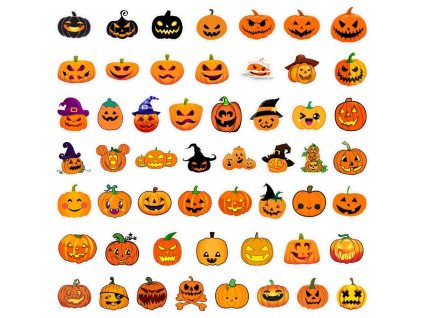 Voděodolné samolepky - Halloween, 50 ks