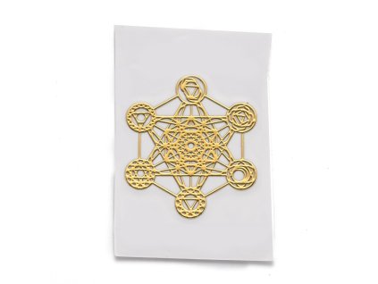 Ezoterická mosazná samolepka - Metatron, zlatá