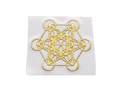 Ezoterická mosazná samolepka - Metatron, zlatá