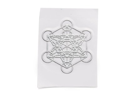 Ezoterická mosazná samolepka - Metatron, stříbrná