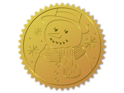 samolepicí mosazná pečeť - Sněhulák se šálou