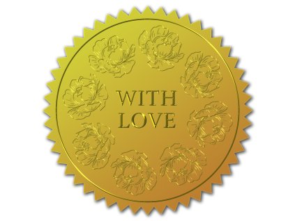 samolepicí mosazná pečeť - With love/s láskou