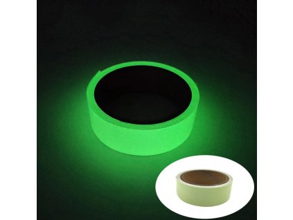 Svítící samolepicí páska -  zelená, 2,5 cm