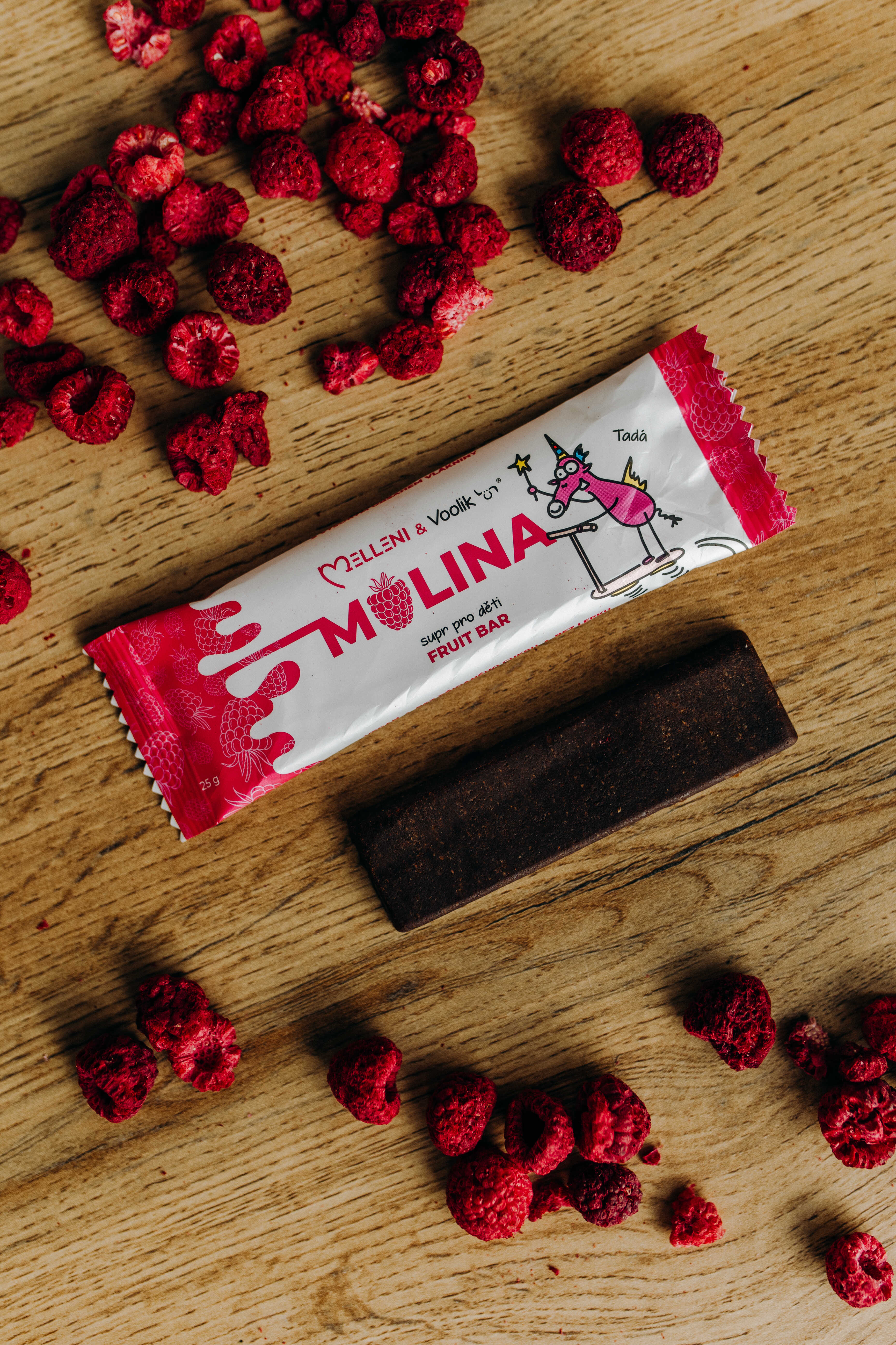 Malinová ovocná tyčinka MELLENI s malinami