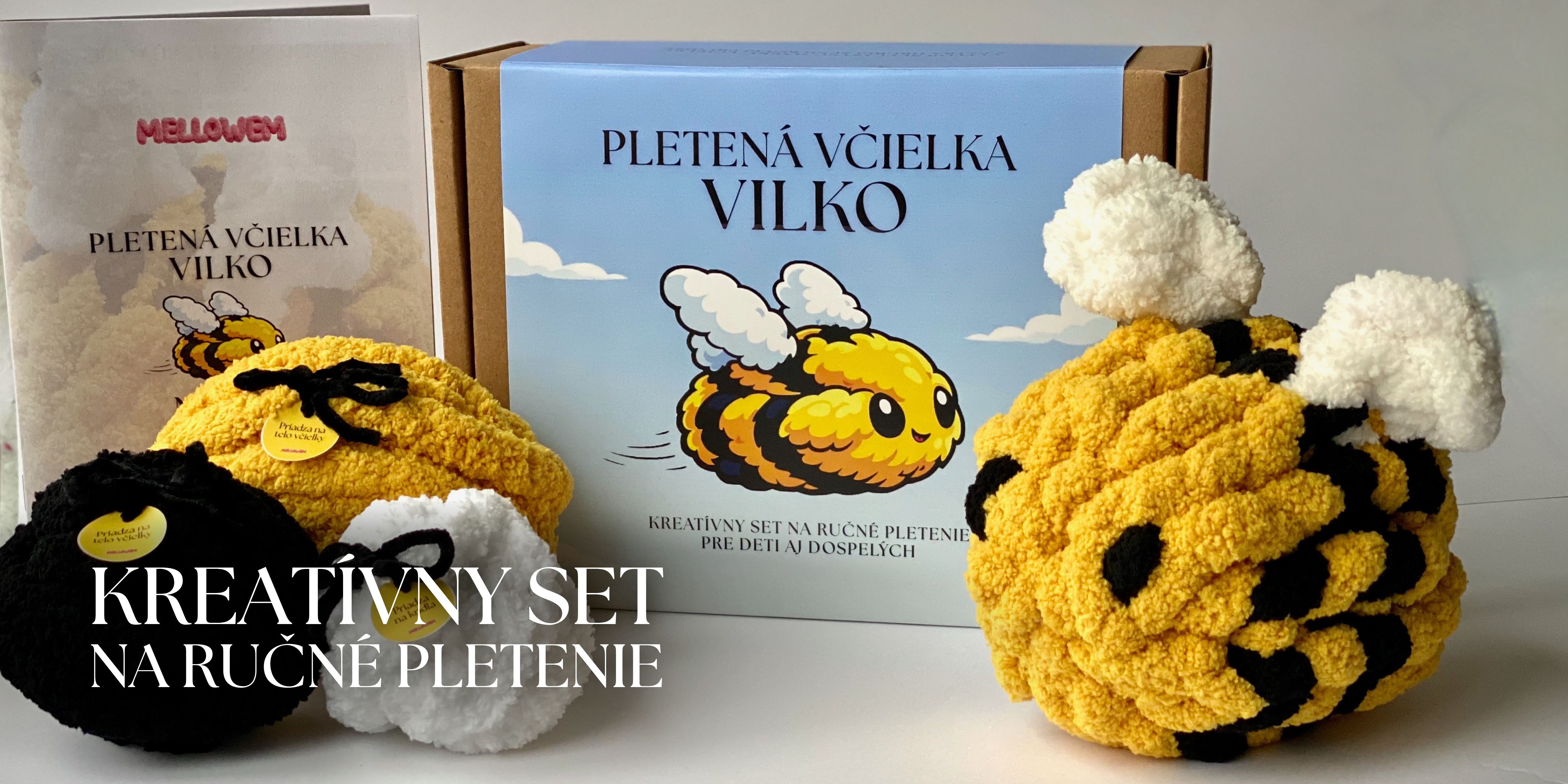 Kreatívny set na ručné pletenie - Pletená včielka Vilko