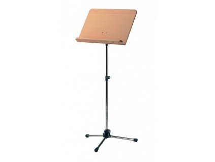 K&M 118/1 Orchestra music stand chrome stand, beech wooden desk