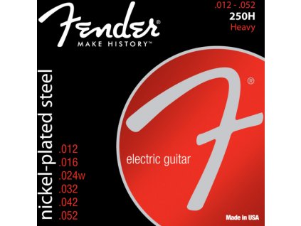 Fender Super 250 Guitar Strings, Nickel Plated Steel, Ball End, 250H Gauges .012