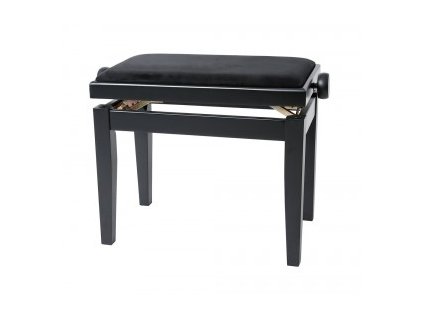 GEWA Piano bench GEWA Piano Deluxe Black matt Black cover