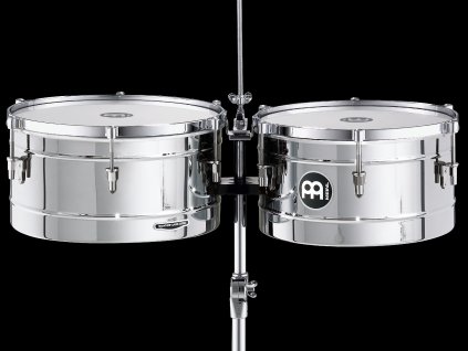 MEINL 14+15" TIMBALES SET CHROME, WITH STAND