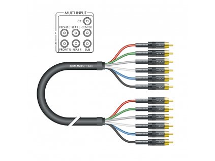 Sommer Cable TS81; 6 x RCA / 6 x RCA; 1m