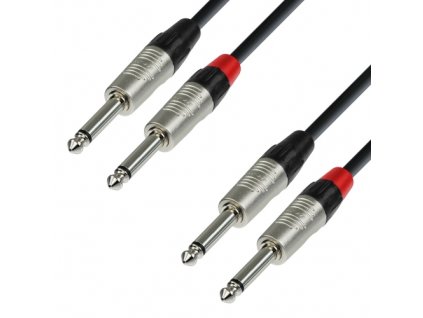 Adam Hall Cables K4 TPP 0090 - Audiokabel REAN 2 x 6,3 mm Klinke mono auf 2 x 6,