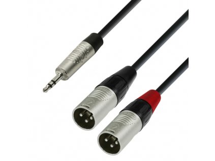 Adam Hall Cables K4 YWMM 0180 - Audiokabel REAN 3,5 mm Klinke stereo auf 2 x XLR