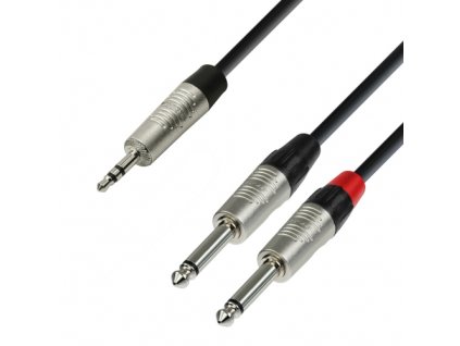 Adam Hall Cables K4 YWPP 0090 - Audiokabel REAN 3,5 mm Klinke stereo auf 2 x 6,3